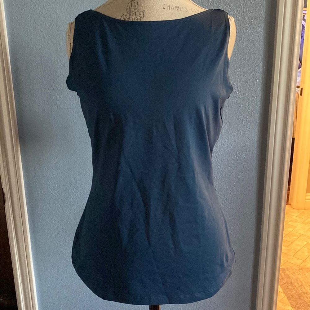 Worth blue scoop neck tank